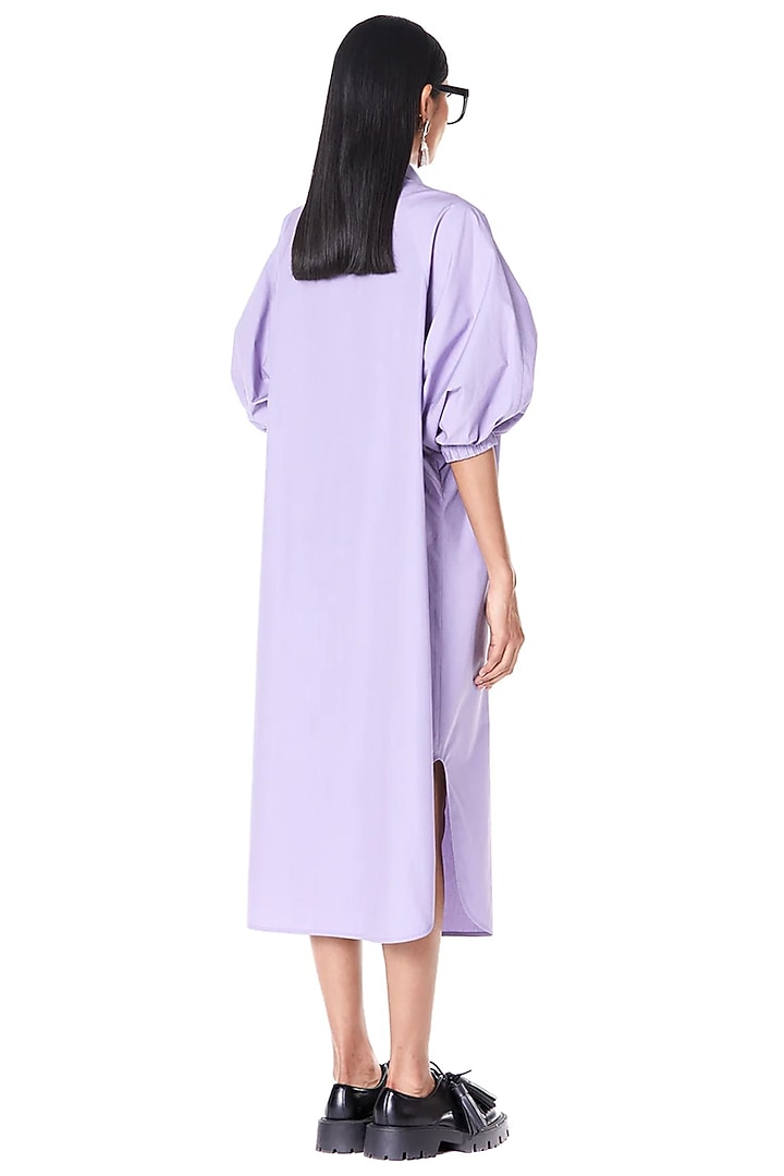Lilac Cotton Handcrafted Oversized Batwing Cocktail Dress by Dhruv Kapoor at Pernia's Pop Up Shop