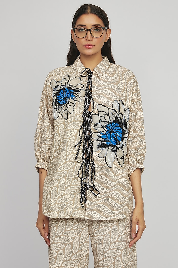 Multi-Colored Cotton Hand Embroidered Co-Ord Set by Dhruv Kapoor at Pernia's Pop Up Shop