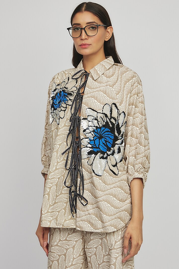Multi-Colored Cotton Hand Embroidered Co-Ord Set by Dhruv Kapoor at Pernia's Pop Up Shop