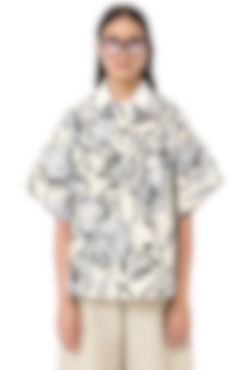 Multi-Colored Cotton Printed Handcrafted Oversized Polo Shirt by Dhruv Kapoor at Pernia's Pop Up Shop