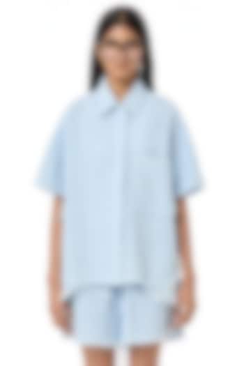 Blue Cotton Shirt by Dhruv Kapoor at Pernia's Pop Up Shop