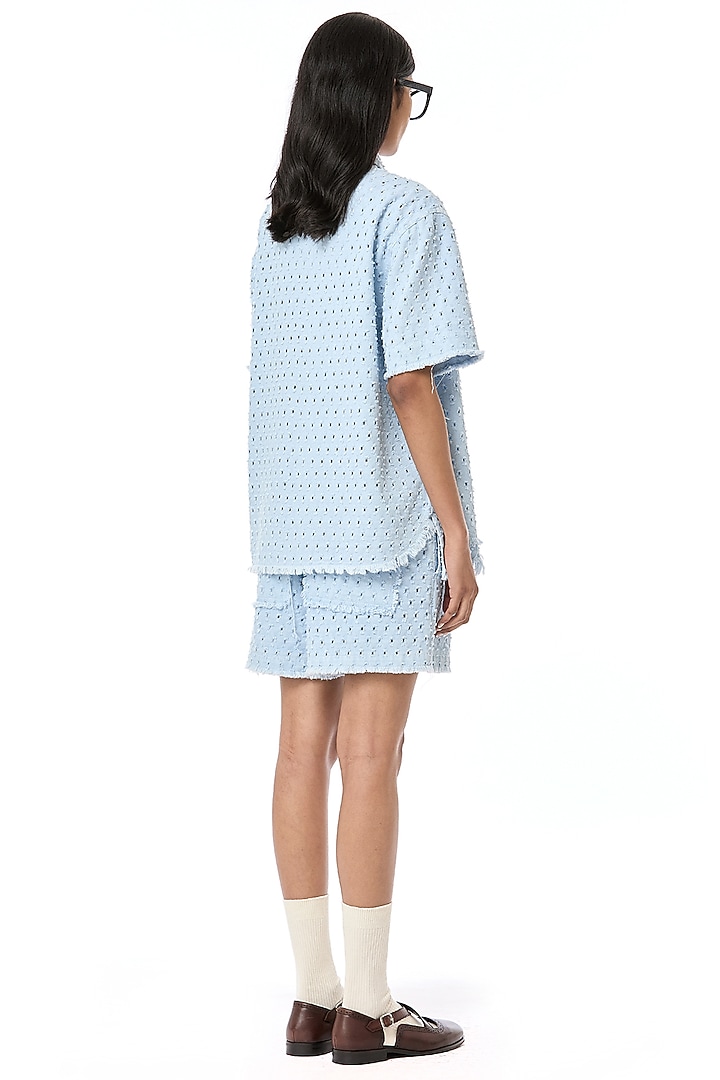 Blue Cotton Shirt by Dhruv Kapoor at Pernia's Pop Up Shop