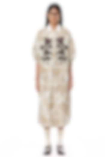 Multi-Colored Cotton Printed & Embroidered Handcrafted Oversized Cocktail Shirt Dress by Dhruv Kapoor at Pernia's Pop Up Shop