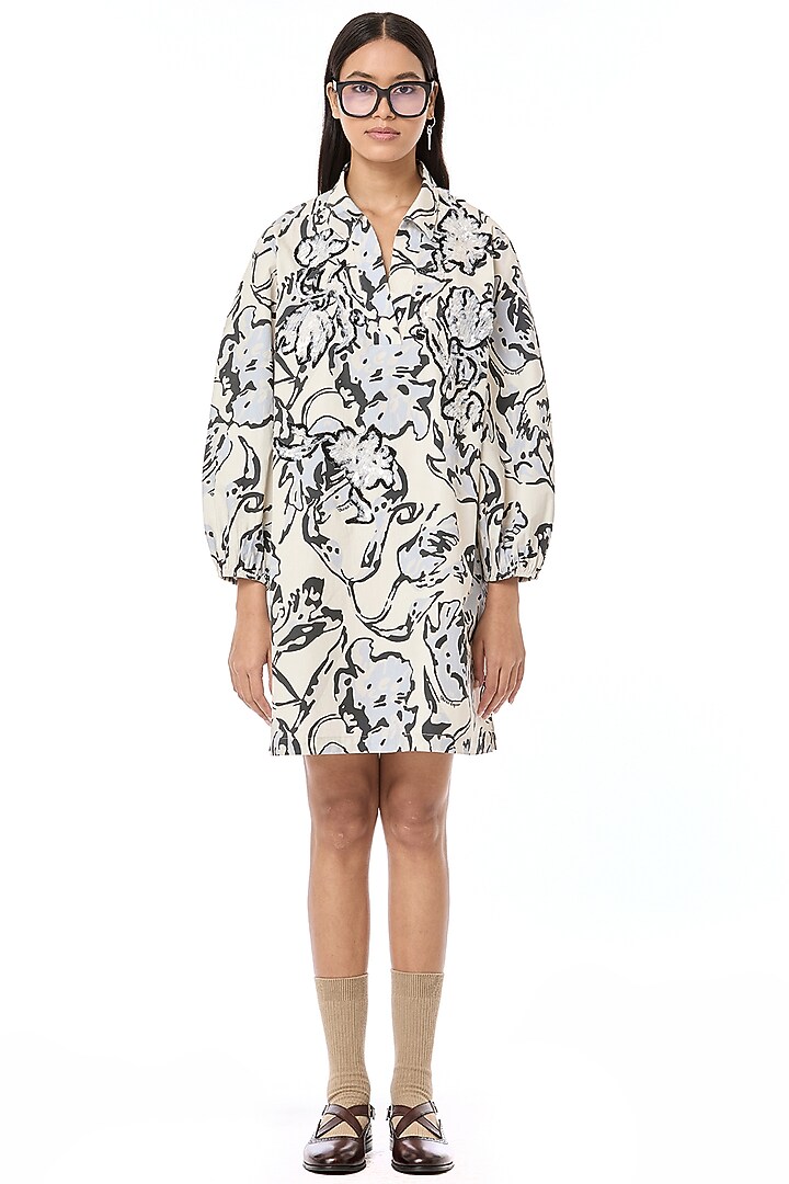 Multi-Colored Cotton Printed & Embroidered Handcrafted Polo Vacation Shirt Dress by Dhruv Kapoor at Pernia's Pop Up Shop