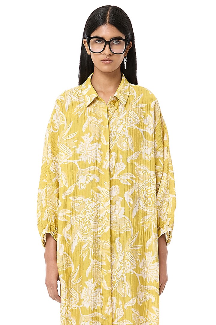 Multi-Colored Viscose Printed Oversized Vacation Shirt Dress by Dhruv Kapoor at Pernia's Pop Up Shop