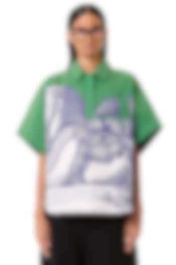 Multi-Colored Cotton Ajrakh Printed Oversized Shirt by Dhruv Kapoor at Pernia's Pop Up Shop