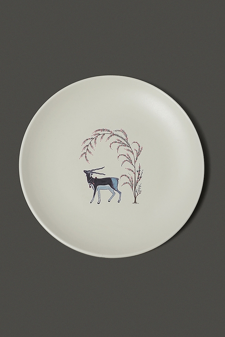 White Porcelain Side Plates (Set of 2) by Ritu Kumar Home at Pernia's Pop Up Shop