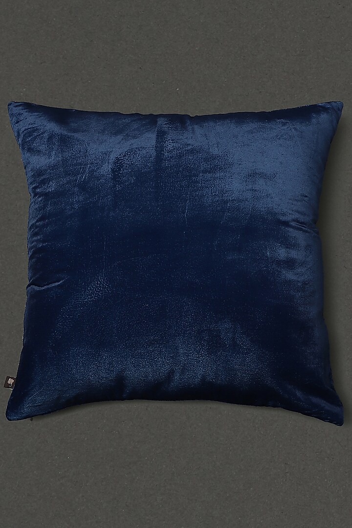 Dark Navy Blue & Button Blue Cushion With Filler by Ritu Kumar Home at Pernia's Pop Up Shop