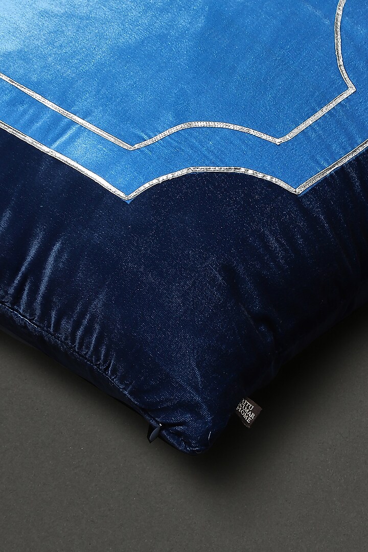 Dark Navy Blue & Button Blue Cushion With Filler by Ritu Kumar Home at Pernia's Pop Up Shop