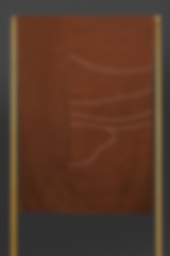 Chocolate Brown Textured Cotton Double Bed Cover by Ritu Kumar Home at Pernia's Pop Up Shop