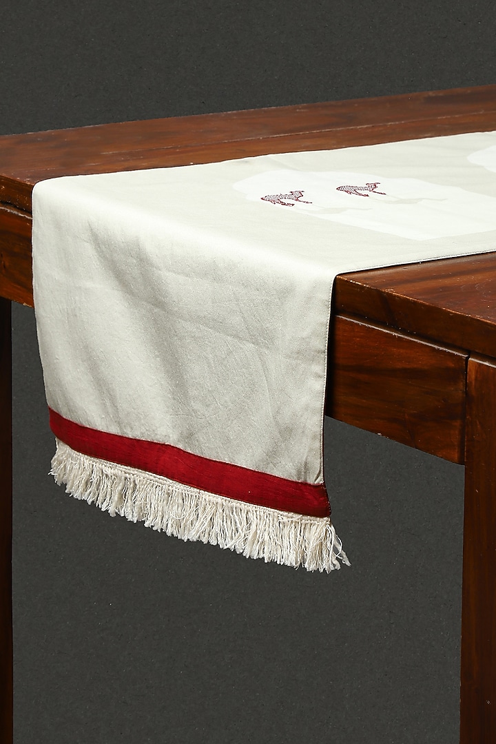 Ivory Printed Table Runner by Ritu Kumar Home at Pernia's Pop Up Shop