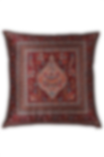 Red Saadh Cushion With A Filler by Ritu Kumar Home