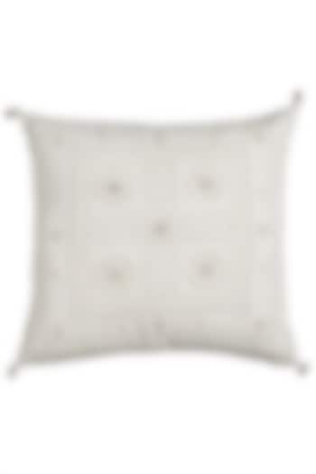Ecru Square Cushion With Filler by Ritu Kumar Home