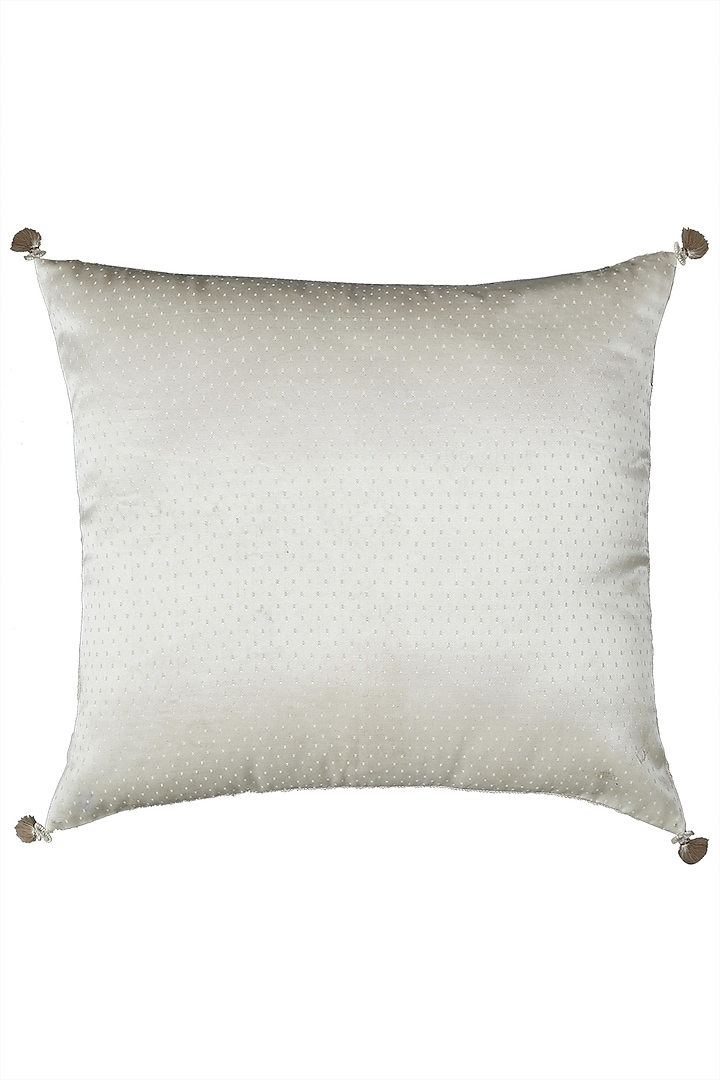 Ecru Square Cushion With Filler by Ritu Kumar Home at Pernia's Pop Up Shop