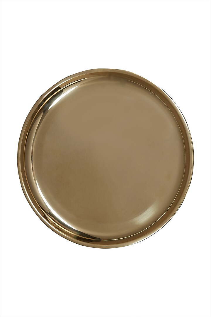 Gold Shiny Brass Thali by Ritu Kumar Home at Pernia's Pop Up Shop