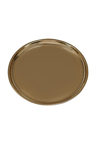 Gold Shiny Brass Thali by Ritu Kumar Home