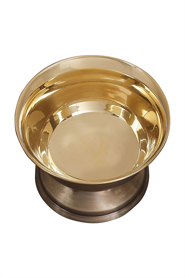 Gold Shiny Brass Dessert Bowl by Ritu Kumar Home