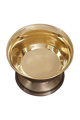Gold Shiny Brass Dessert Bowl by Ritu Kumar Home