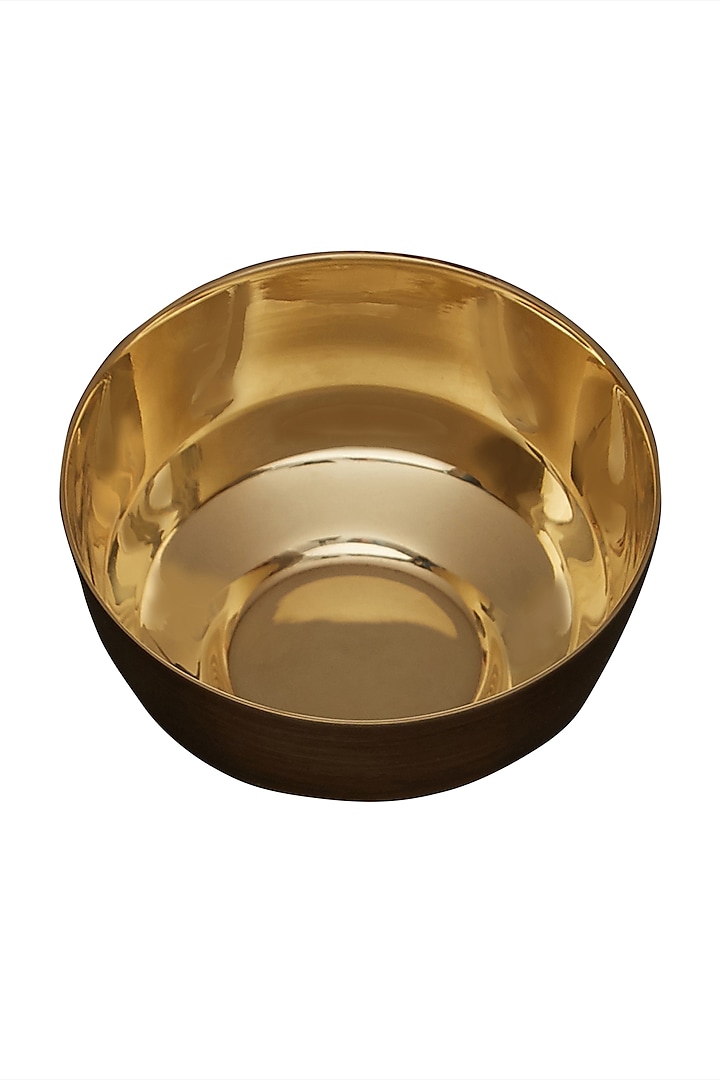 Gold Shiny Brass Katori (Set Of 2) by Ritu Kumar Home