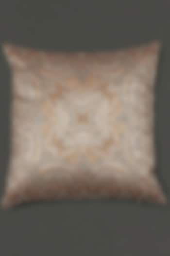 Beige Embroidered Cushion With Filler by Ritu Kumar Home at Pernia's Pop Up Shop