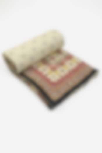 Beige Printed Badhuria Single Bed Quilt by Ritu Kumar Home at Pernia's Pop Up Shop