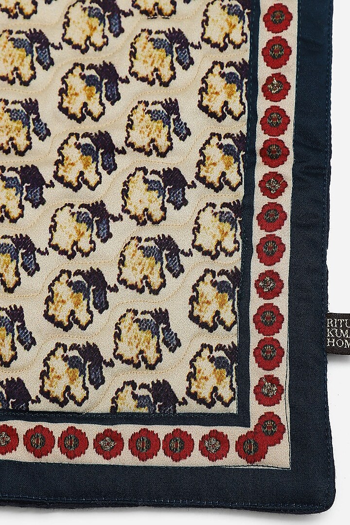 Ivory & Red Printed Kashmiri Booti Runner by Ritu Kumar Home at Pernia's Pop Up Shop