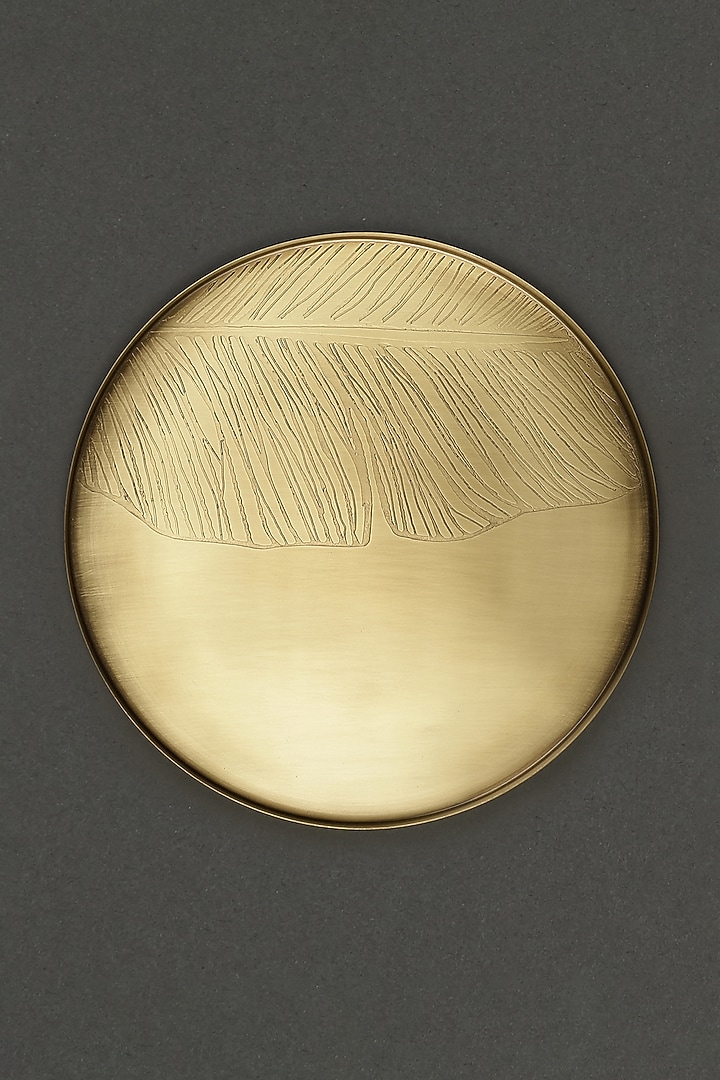 Brass Cochin Kansa Thali Set (Set Of 7) by Ritu Kumar Home at Pernia's Pop Up Shop