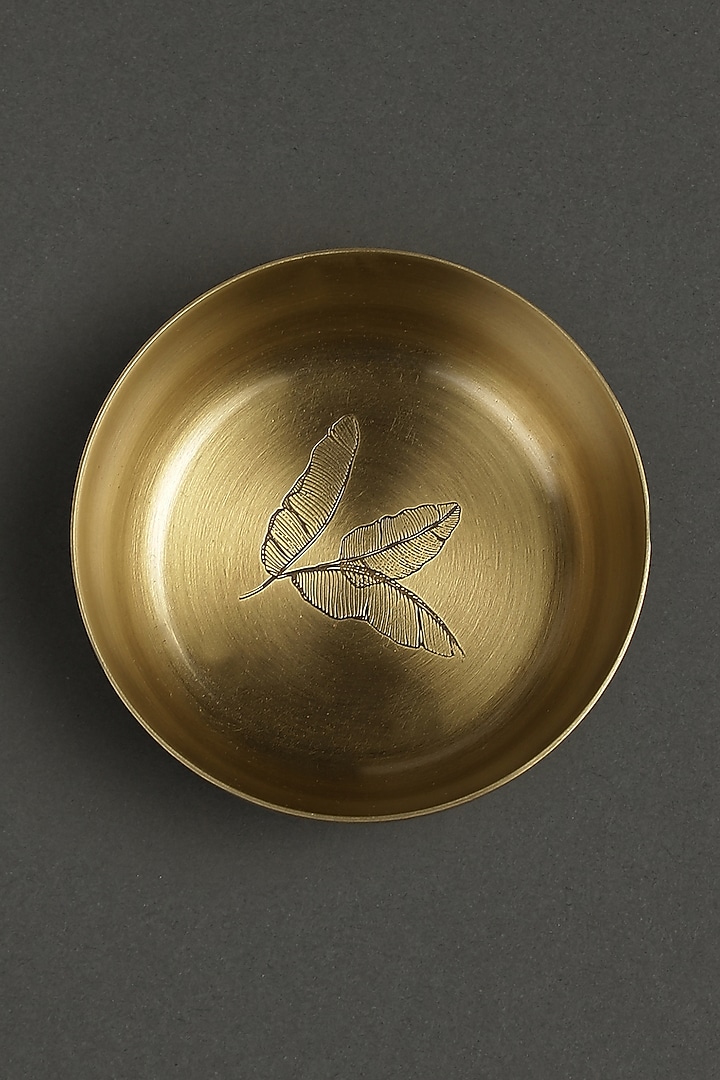 Brass Cochin Kansa Thali Set (Set Of 7) by Ritu Kumar Home at Pernia's Pop Up Shop