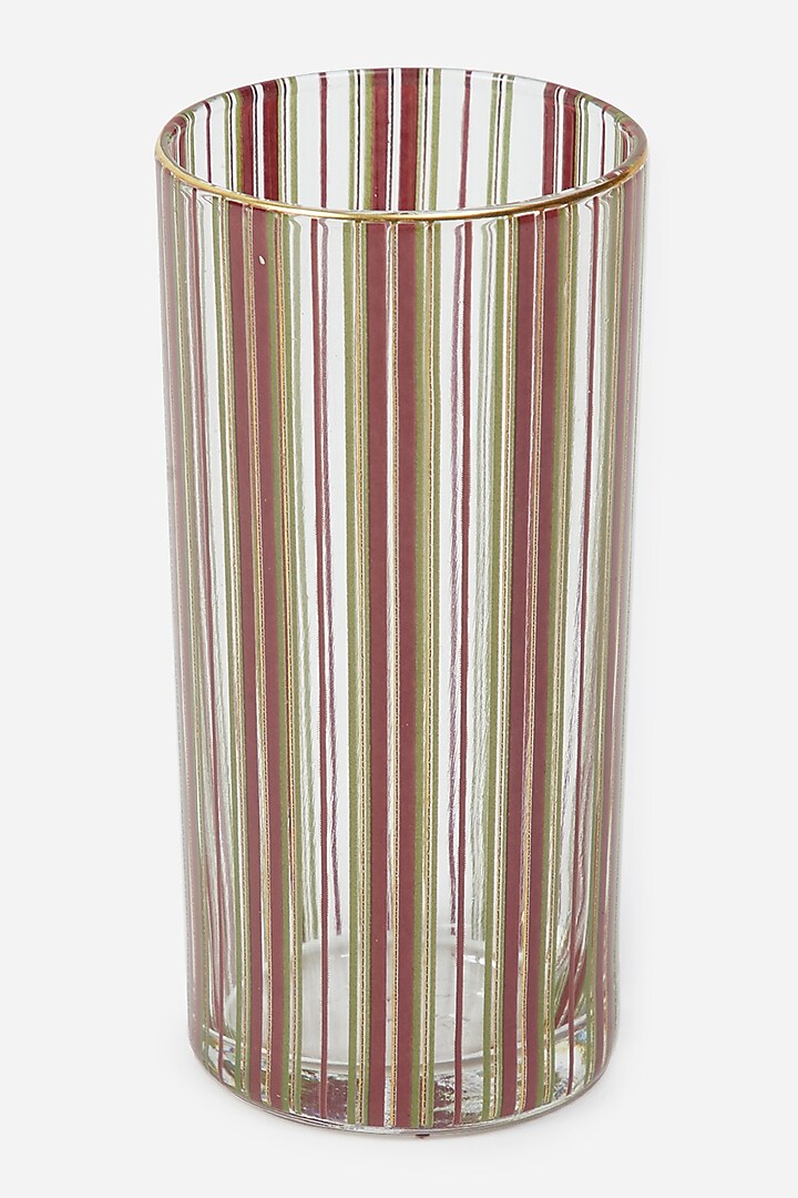 Beige Kashmiri Booti Glass (Set Of 4) by Ritu Kumar Home at Pernia's Pop Up Shop
