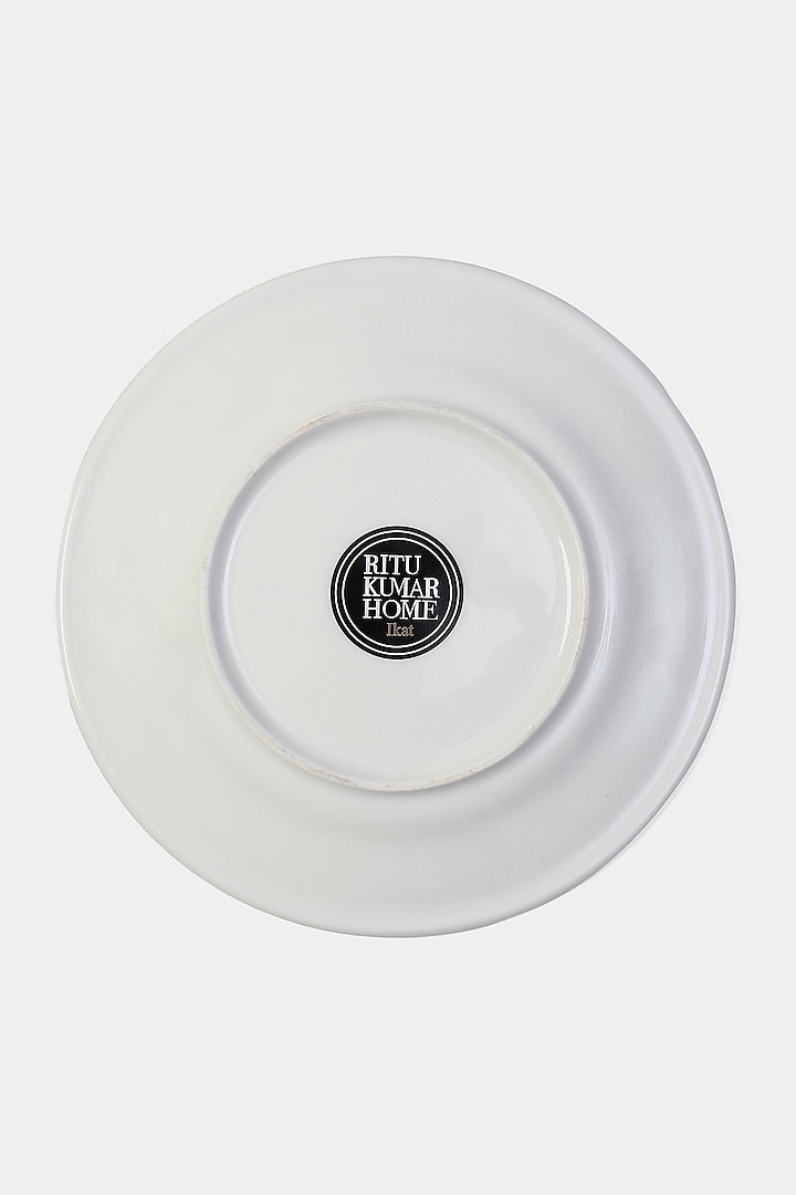 Blue Porcelain Ikkat Side Plates (Set of 2) by Ritu Kumar Home at Pernia's Pop Up Shop