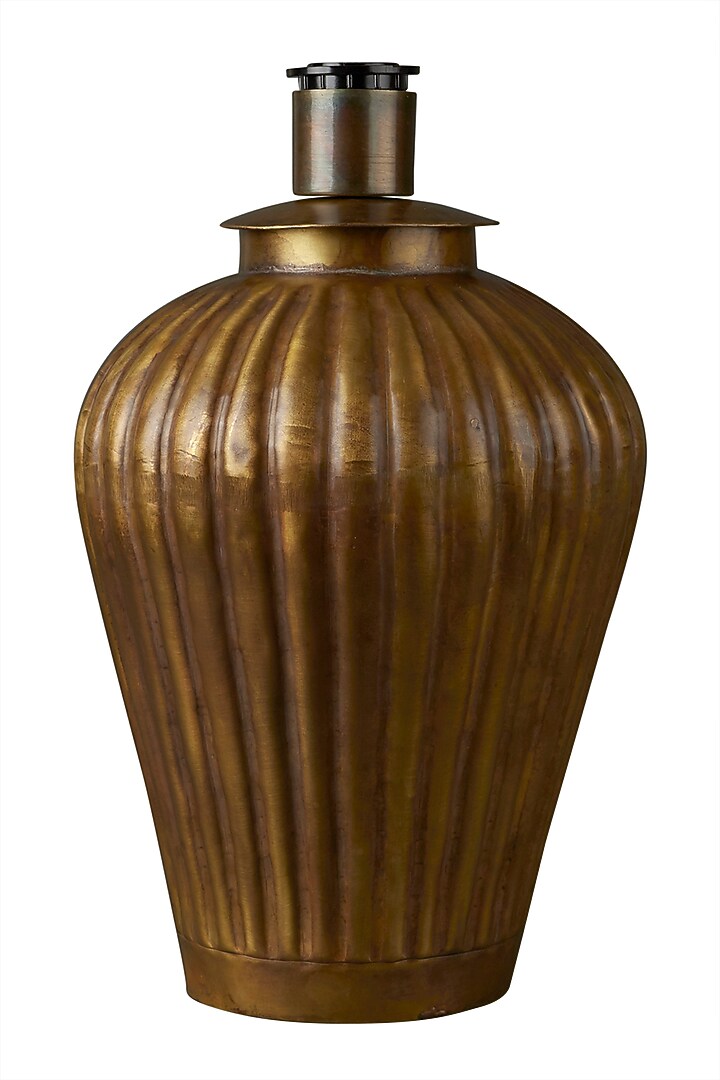 Brass Flicker Round Lamp Base by Ritu Kumar Home at Pernia's Pop Up Shop