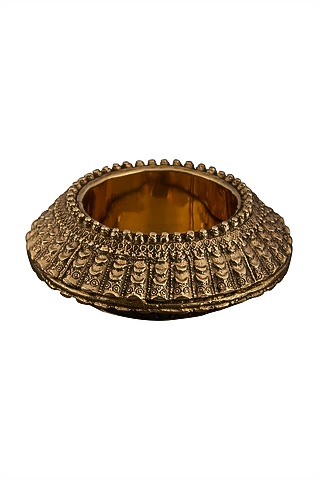 Brass Flicker Round Lamp Base by Ritu Kumar Home