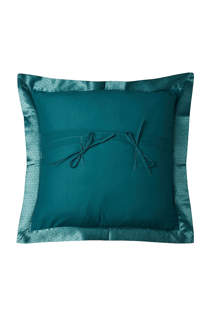 Teal Jal Mahal Square Cushion With Filler by Ritu Kumar Home at Pernia's Pop Up Shop