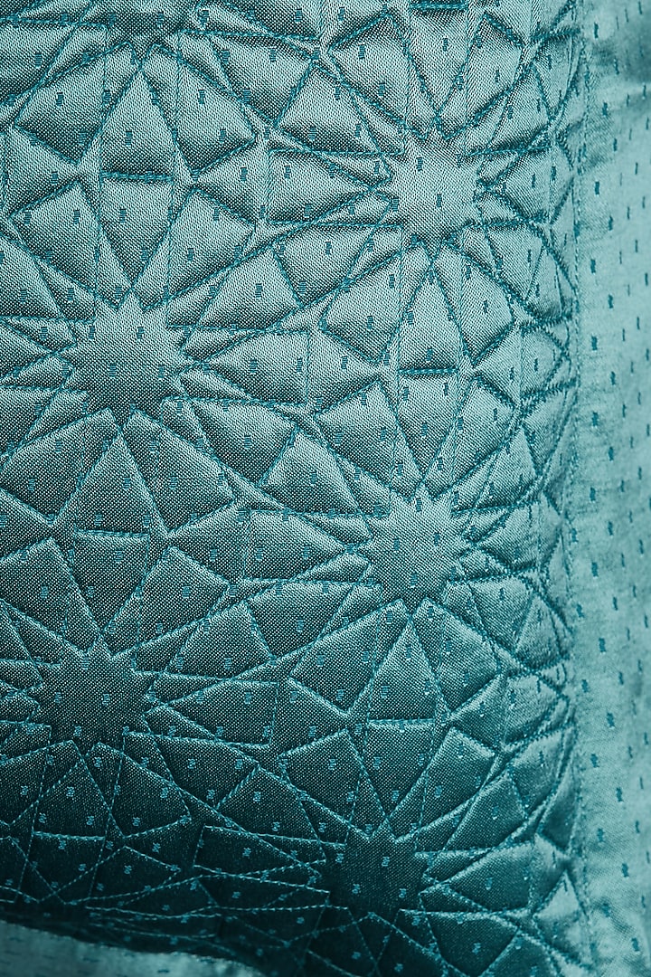 Teal Jal Mahal Square Cushion With Filler by Ritu Kumar Home at Pernia's Pop Up Shop