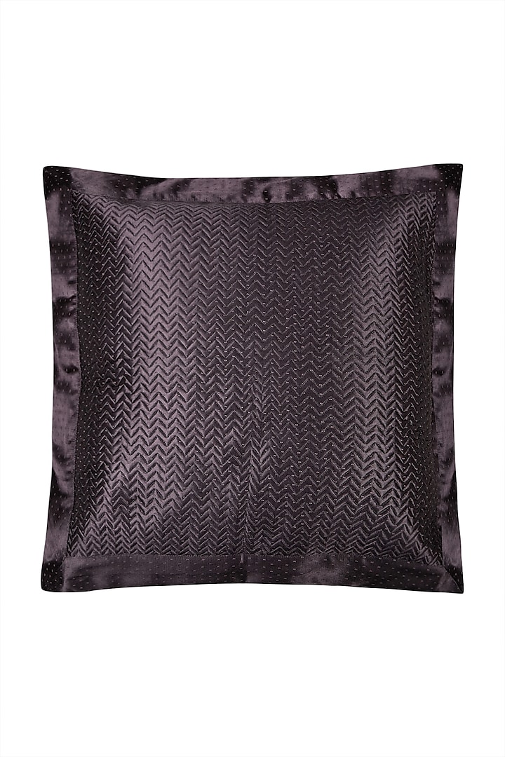 Black Agora Square Cushion With Filler by Ritu Kumar Home