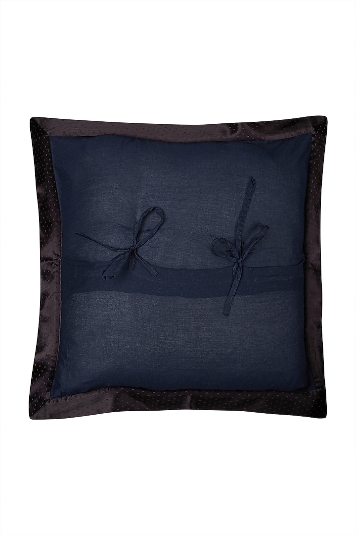 Black Agora Square Cushion With Filler by Ritu Kumar Home at Pernia's Pop Up Shop