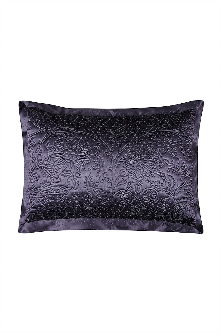 Purple Jaamevar Rectangle Cushion With Filler by Ritu Kumar Home