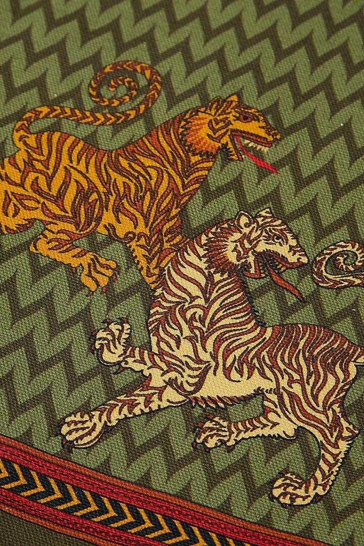 Green Baagh Placemat (Set Of 4) by Ritu Kumar Home at Pernia's Pop Up Shop