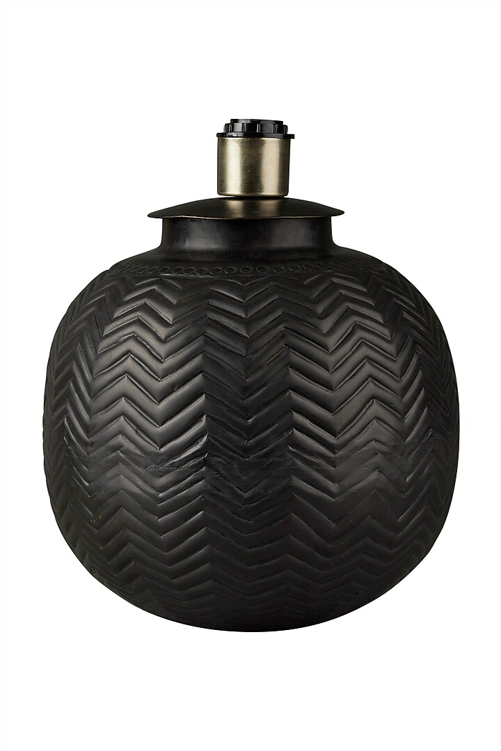 Red & Black Brass Flicker Lamp Base by Ritu Kumar Home at Pernia's Pop Up Shop