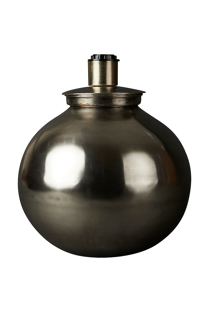 Grey Brass Flicker Lamp Base by Ritu Kumar Home at Pernia's Pop Up Shop
