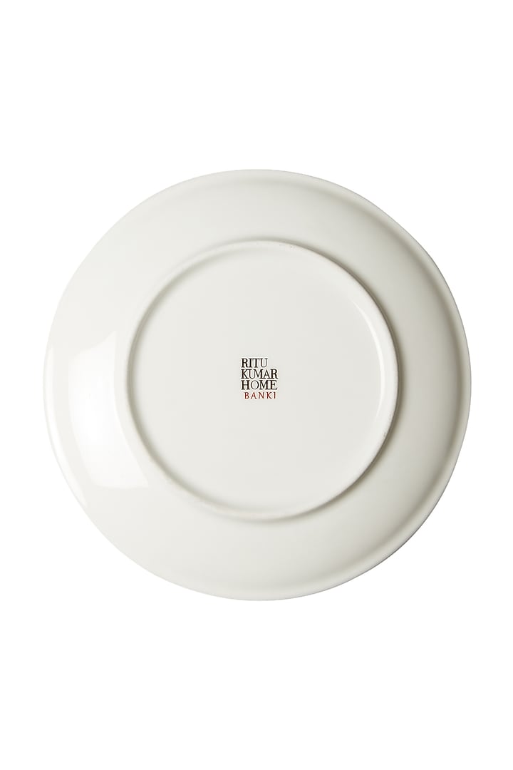 Multicolored Banki Ceramic Round Side Plate (Set of 4) by Ritu Kumar Home at Pernia's Pop Up Shop