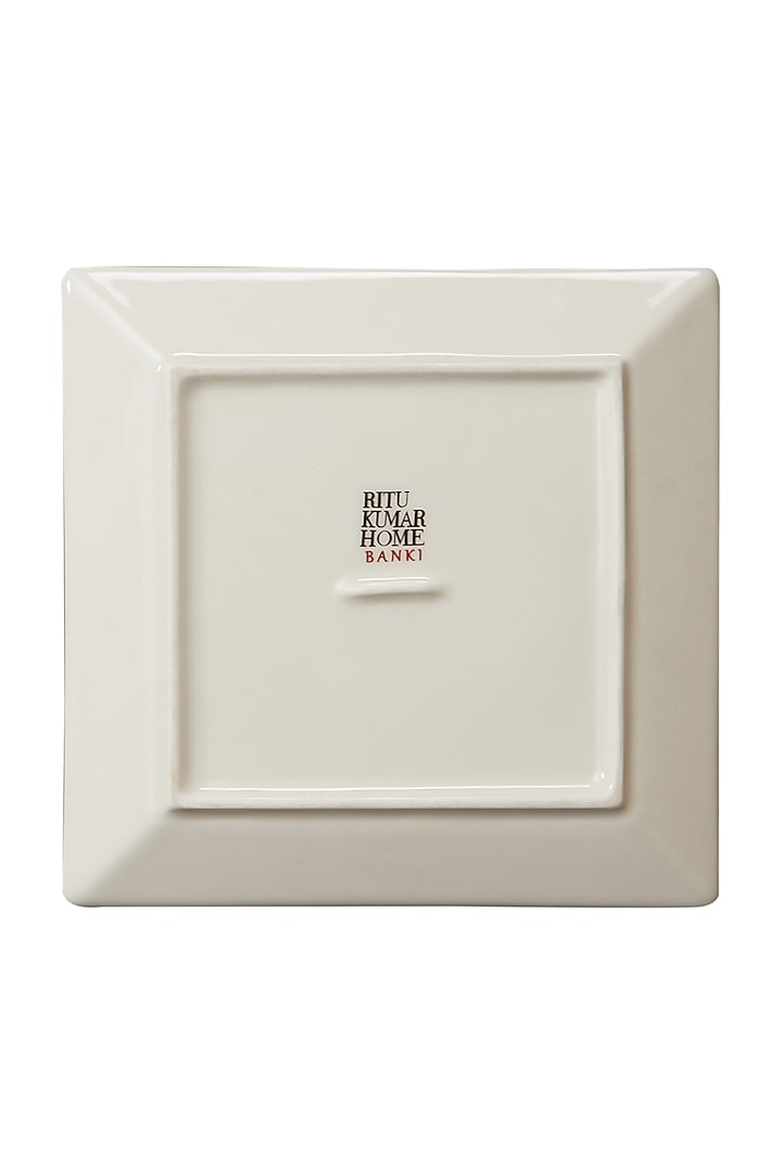 Rust Banki Ceramic Square Platter (Set of 2) by Ritu Kumar Home at Pernia's Pop Up Shop