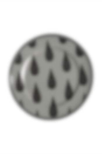 Black & White Awadh Porcelain Round Charger Plate by Ritu Kumar Home at Pernia's Pop Up Shop