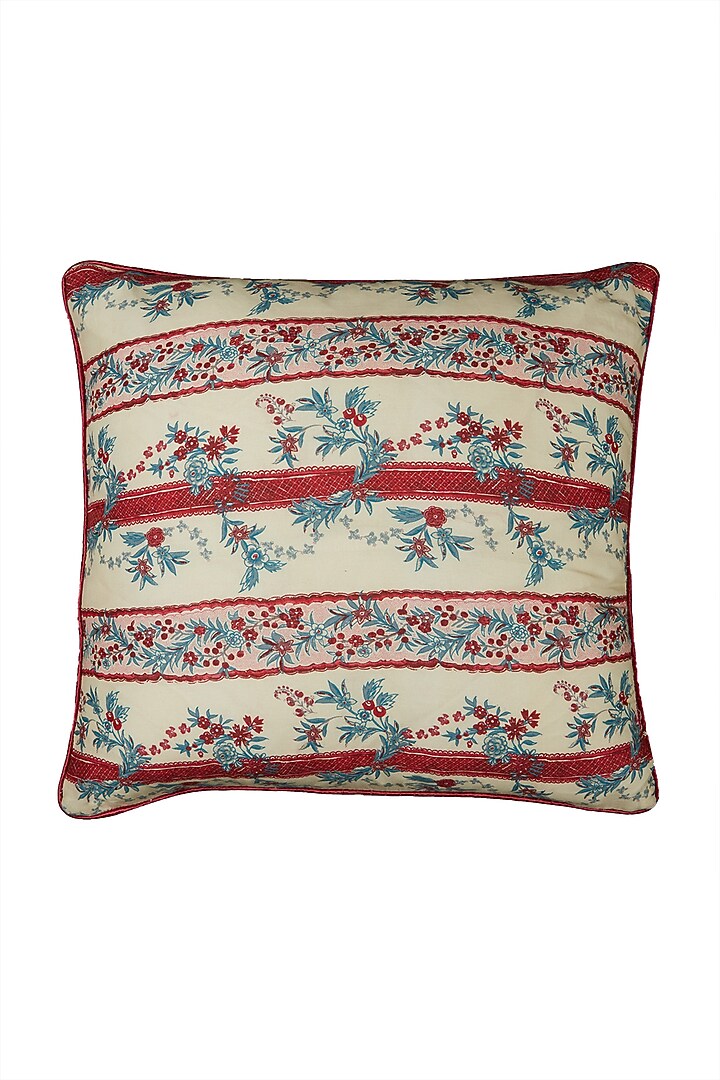 Pink Chidambaram Floral Cushion With Filler by Ritu Kumar Home at Pernia's Pop Up Shop