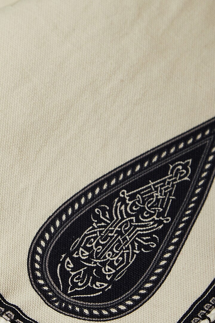 Black & White Awadh Rectangle Placemat (Set of 4) by Ritu Kumar Home at Pernia's Pop Up Shop