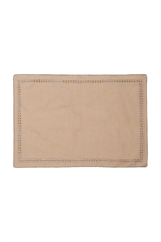 Nude Chidambaram Rectangle Placemat (Set of 4) by Ritu Kumar Home