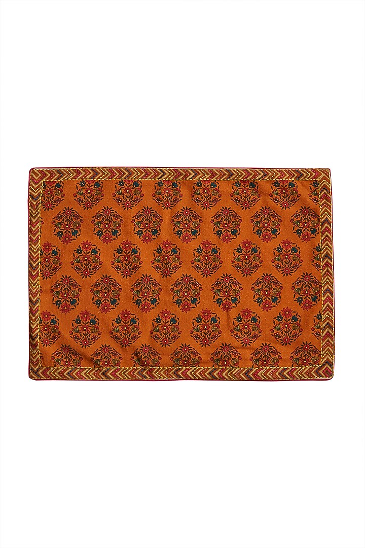 Red Banki Table Placemat (Set of 4) by Ritu Kumar Home at Pernia's Pop Up Shop