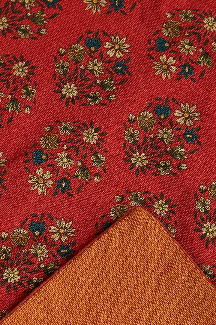 Red Banki Table Placemat (Set of 4) by Ritu Kumar Home at Pernia's Pop Up Shop
