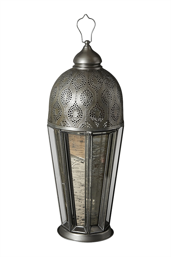 Silver Outdoor Glasshouse Lantern by Ritu Kumar Home
