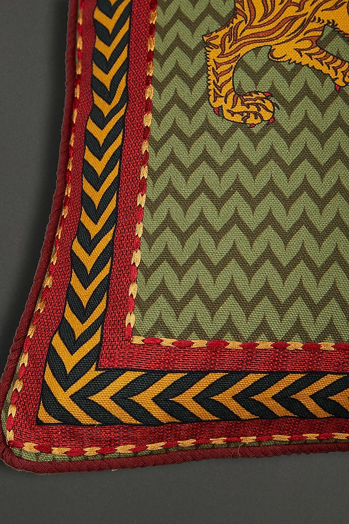 Green Baagh Square Cushion With Fillers by Ritu Kumar Home at Pernia's Pop Up Shop